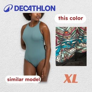 👍👍*VGUC* DECATHLON | XL | 1-piece Swimsuit - high neckline & X-shaped back